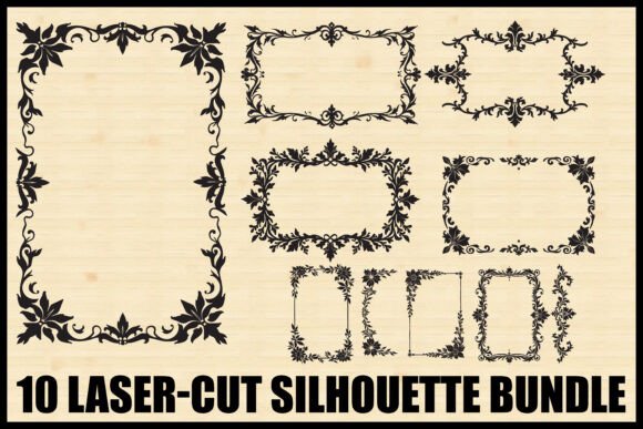 Download Laser Cut Floral Frame Bundle Set - Floral Collection