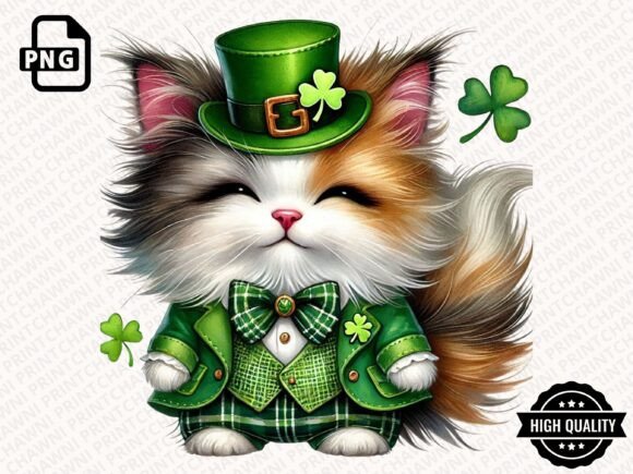Download Leprechaun Cat St.Patrick's Clipart PNG - Art Collection