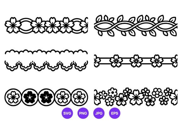 Download Floral Border Line Art Vector Patterns - Art Collection