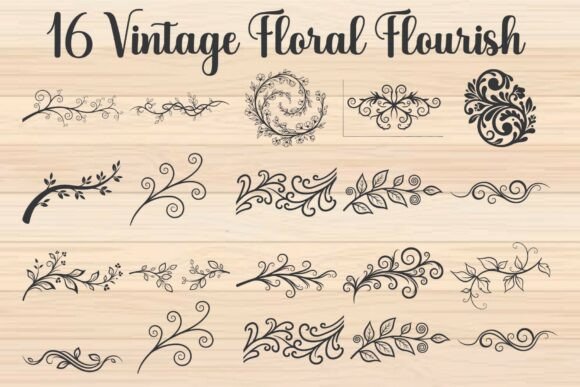 Download Vintage Floral Flourish Vector - Floral Collection